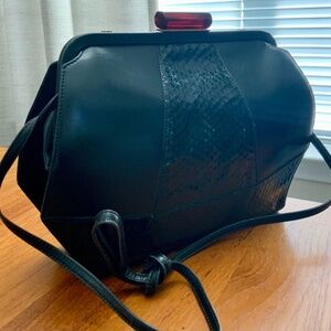 Vintage Salvatore Ferragamo Black Leather Purse